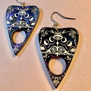 Handmade acrylic planchette earrings